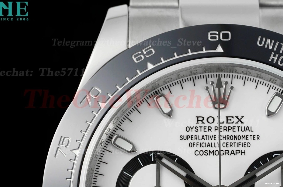 White 40mm SS JDF 116500 A7750 Dial SS Daytona 0401